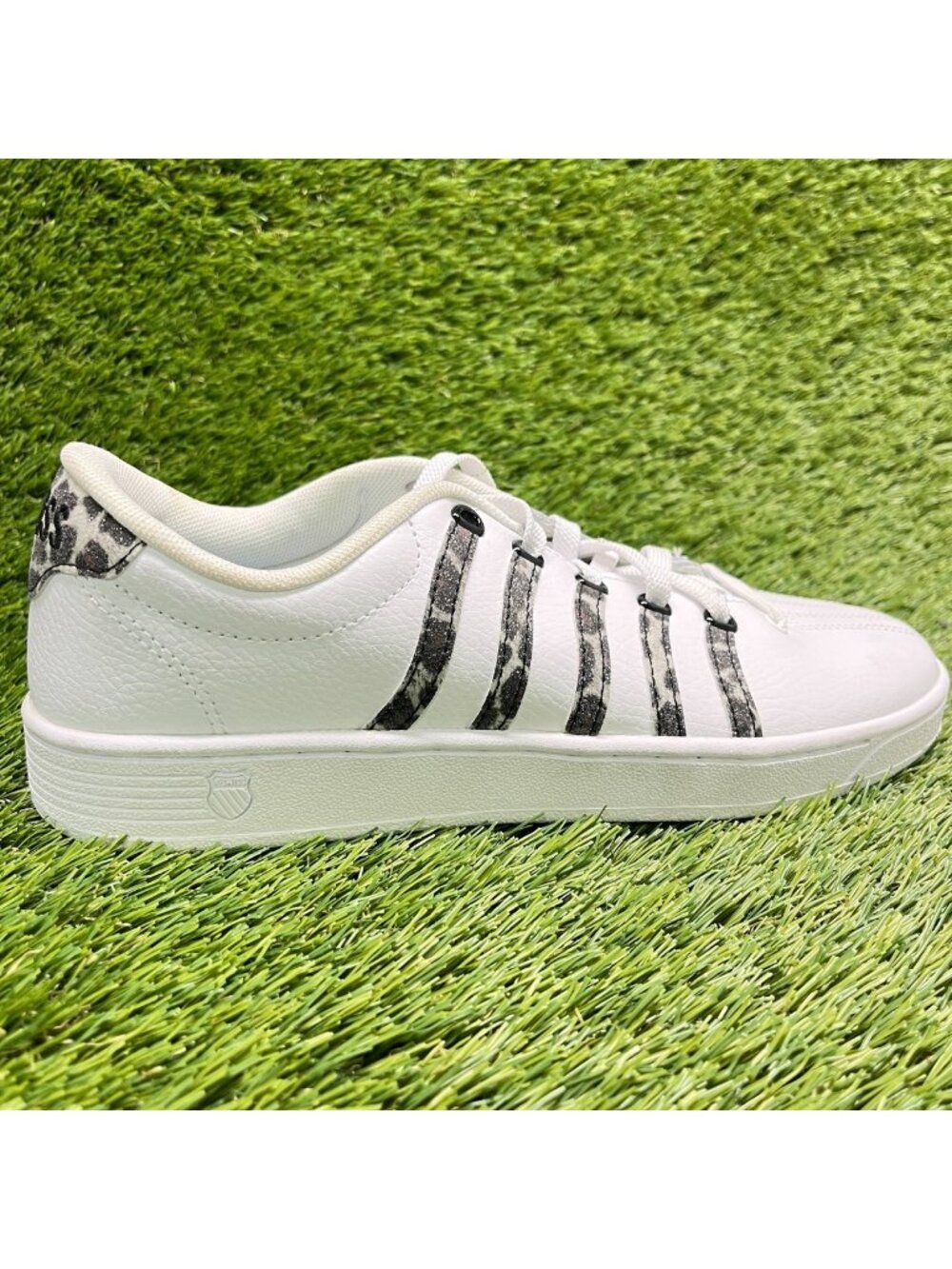 K-Swiss Court Pro II Leopard Womens Size 9 White Black Athletic Shoes Sneakers